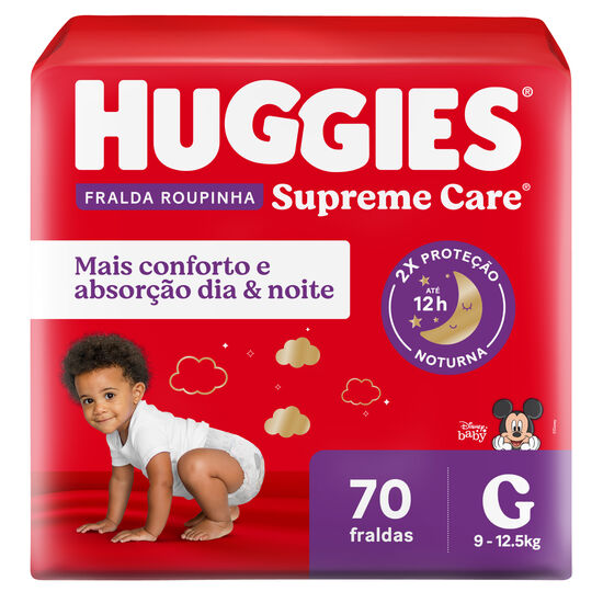 Fralda Huggies Supreme Care Roupinha G - 70 unidades